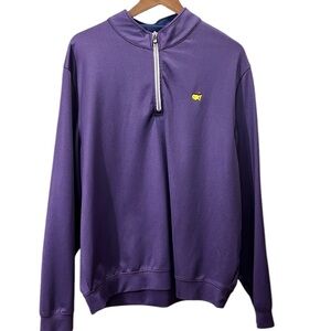 Masters Purple Zip Up Sweater with High Collar and Relaxed Fit